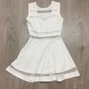 White cut out skater dress